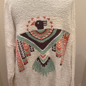 Open Front Cardigan Graphic Design One Size